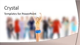  Presentation with focus - Beautiful presentation theme featuring healthy orkforce - focus on a person blurred backdrop and a white colored foreground