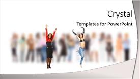  Presentation with individual award - Audience pleasing slide set consisting of healthy orkforce - one individual individual and crowd backdrop and a white colored foreground