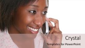  Presentation with african american in business - Audience pleasing slide set consisting of healthy orkforce - pretty african-american business woman backdrop and a coral colored foreground