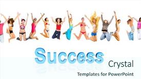  Presentation with people of the past - Slide deck enhanced with healthy orkforce - text happy people background and a cool aqua colored foreground