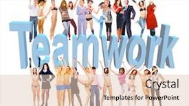  Presentation with teamwork - PPT layouts enhanced with healthy orkforce - word teamwork lifestyle portrait background and a lemonade colored foreground