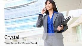  Presentation with pressure washing business proposal pre - Cool new presentation design with healthy workplace - young pretty asian business woman backdrop and a white colored foreground