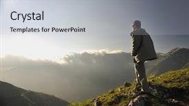  Presentation with height - Amazing slides having healthy young man practice youga backdrop and a  colored foreground