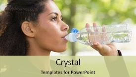  Presentation with close up view of the compass on old paper - Amazing slide set having healthy young woman drinking water backdrop and a  colored foreground