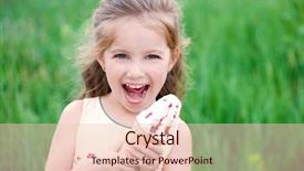  Presentation with healty - Presentation design featuring healty - beautiful little girl eats ice-cream background and a lemonade colored foreground