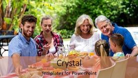  Presentation with child support family law - Colorful slides enhanced with healty - happy family having lunch together backdrop and a coral colored foreground