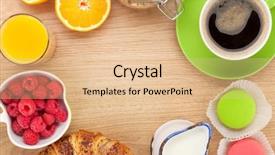  Presentation with healty - PPT theme enhanced with healty breakfast with muesli berries background and a lemonade colored foreground