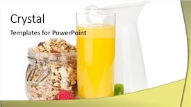  Presentation with healty - PPT layouts consisting of healty breakfast with muesli berries background and a white colored foreground