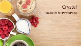  Presentation with muesli - Cool new slides with healty breakfast with muesli berries backdrop and a lemonade colored foreground