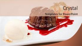  Presentation with healty - Slide deck consisting of healty food - chocolate fondant with vanilla ice background and a lemonade colored foreground