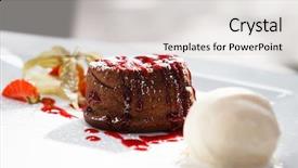  Presentation with healty - Beautiful slides featuring healty food - chocolate fondant with vanilla ice backdrop and a light gray colored foreground