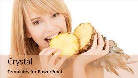  Presentation with healty - Amazing presentation theme having healty food and nutrition concept backdrop and a coral colored foreground