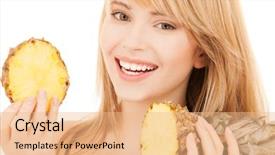  Presentation with healty - Presentation consisting of healty food and nutrition concept background and a coral colored foreground