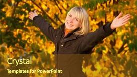  Presentation with group of three young girl - PPT theme having healty hand - happy young girl over autumn background and a tawny brown colored foreground