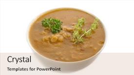  Presentation with healty - Amazing PPT theme having healty life - barley soup on bowl backdrop and a coral colored foreground