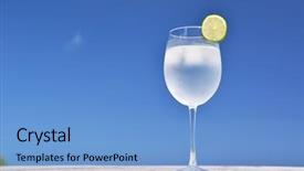  Presentation with blue water - PPT theme having healty life - glass of water against blue background and a  colored foreground