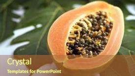  Presentation with healty - PPT theme with healty life - papaya with leaves background and a  colored foreground