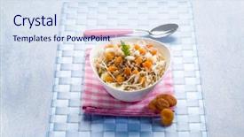  Presentation with soy - Presentation design with healty life - salad with spelt dried apricot background and a sky blue colored foreground