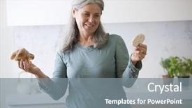  Presentation with love between man and woman - Presentation consisting of healty life - senior woman choosing between rice background and a gray colored foreground