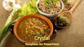  Presentation with healty - Amazing slide deck having healty life - spelt soup and spelt backdrop and a tawny brown colored foreground