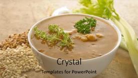  Presentation with healty - PPT layouts having healty life - spelt soup background and a coral colored foreground