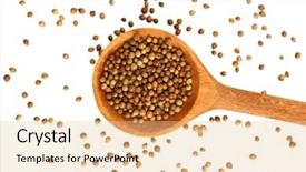  Presentation with seeds - Colorful theme enhanced with heap coriander seeds in wooden backdrop and a lemonade colored foreground