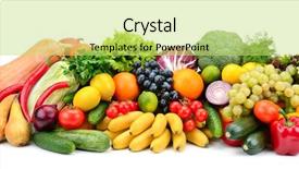  Presentation with fruit - Theme with heap fruit and vegetables isolated background and a yellow colored foreground