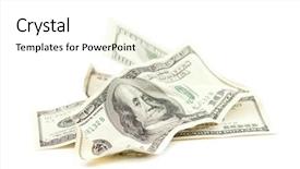  Presentation with banknotes - Colorful slide set enhanced with heap of 100 dollar banknotes backdrop and a white colored foreground