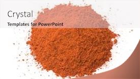  Presentation with powder - Slide set featuring heap-of-annatto-powder-isolated background and a lemonade colored foreground
