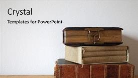  Presentation with antique - Beautiful theme featuring heap of antique books backdrop and a light gray colored foreground