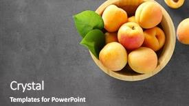  Presentation with apricot - Cool new PPT theme with heap of apricots in wooden backdrop and a gray colored foreground