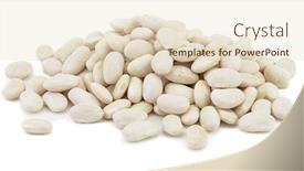  Presentation with beans - PPT theme with heap of beans on white background from above background and a lemonade colored foreground