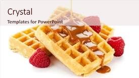  Presentation with sauce - Beautiful slides featuring heap of belgian waffle backdrop and a sky blue colored foreground