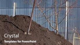  Presentation with soil - Theme featuring heap-of-black-soil background and a tawny brown colored foreground
