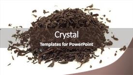  Presentation with black-tea - Amazing PPT theme having heap-of-black-tea-isolated backdrop and a tawny brown colored foreground