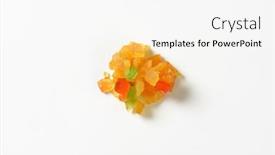  Presentation with fruits - Beautiful presentation design featuring heap-of-candied-tropical-fruits backdrop and a white colored foreground