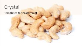  Presentation with nuts - Slide set consisting of heap-of-cashew-nuts-isolated background and a lemonade colored foreground