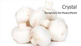  Presentation with mushrooms - PPT theme consisting of heap of champignon mushrooms isolated background and a white colored foreground
