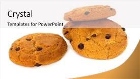  Presentation with chocolate chip cookies - Theme featuring heap of chocolate chip cookies background and a sky blue colored foreground