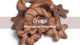  Presentation with of chocolate chips cookies - Slides consisting of heap of chocolate cookies in different shape isolated on white background background and a tawny brown colored foreground