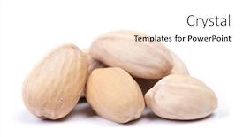  Presentation with closed - Amazing PPT theme having heap-of-closed-unopened-pistachios backdrop and a white colored foreground