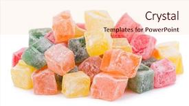  Presentation with 3d isolated t rex head - Colorful slide deck enhanced with heap of colorful turkish delight backdrop and a  colored foreground