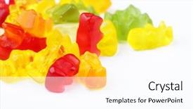  Presentation with coloured - PPT layouts enhanced with heap-of-coloured-gummy-bears background and a pink colored foreground