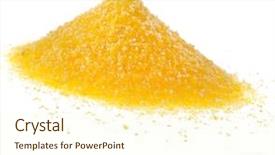 Presentation with maize - Slide deck having heap of cornmeal maize flour isolated on white background background and a cream colored foreground