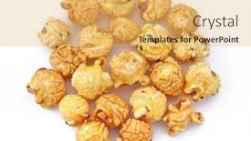  Presentation with popcorn - Presentation design having heap-of-crispy-popcorn background and a  colored foreground