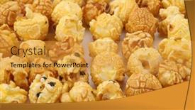  Presentation with popcorn - Slide deck having heap-of-delicious-popcorn-scattered background and a gold colored foreground