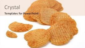  Presentation with potato chips - PPT theme enhanced with heap-of-delicious-potato-chips background and a yellow colored foreground
