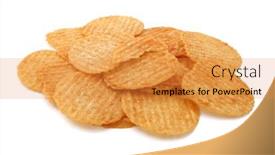  Presentation with potato chips - Theme consisting of heap-of-delicious-potato-chips background and a gold colored foreground