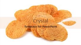  Presentation with potato chips - Presentation theme consisting of heap-of-delicious-potato-chips background and a gold colored foreground