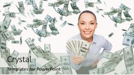  Presentation with banking - Beautiful slide set featuring business money finance people backdrop and a light gray colored foreground